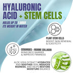 Alozera Hyaluronic Acid Serum for Face with Stem Cells, Deep Hydrating & Plumping Facial Serum for Dry Skin, Helps Improve Smoothness & Elasticity, Anti-Aging Moisturizing Serum for Day & Night