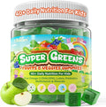 Kids Super Greens Gummies, w/Multivitamins, 20+ Veggie Fruit, Prebiotics, Calcium, Omega-3 (DHA/EPA), Kids Vitamins Greens Superfood Gummies for Picky Eaters Growth, Energy, Immune, Digestion, 1 Pack