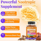 Mushroom Gummies for Adults 4000mg, Brain Supplements for Memory and Focus, 26 in 1 Mushroom Supplement Complex with Ashwagandha & Lion's Mane, Turkey Tail, Reishi, Cordyceps, Organic, 120 Count