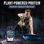 Vega Sport Vegan Protein Powder + Recovery - 30g Plant Based Protein per Serving, Vanilla, 20 Servings, 5g BCAAs, Probiotics, NSF Certified, for Shakes & Smoothies, 1.8lbs (Packaging May Vary)