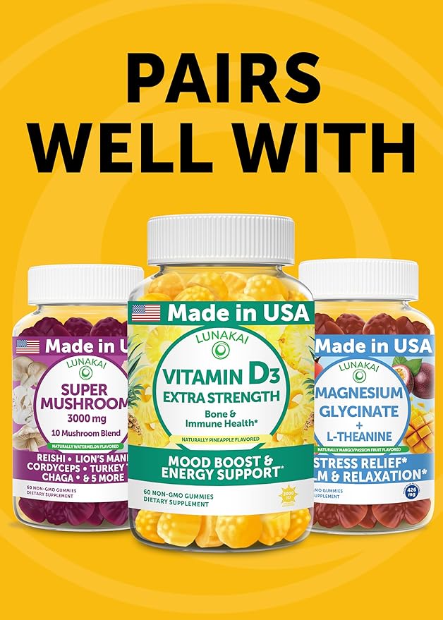 Lunakai USA Made Turmeric and Ginger Supplement Gummies 500mg with Black Pepper – High Absorption Curcumin Turmeric Gummies for Joint Comfort, Daily Immune Support, Non-GMO - 6 Pack