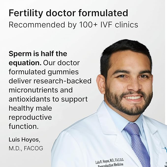 Create for Men | Male Fertility Gummies | 300 mg CoQ10, 900 mg L-Carnitine, 10 mg Lycopene | Supports Sperm Health | Blackcurrant Flavor | Vegan & No Added Sugar (28 Day Supply)