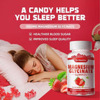 Magnesium Glycinate Gummies 1000mg with Magnesium L-Threonate,Chelated Magnesium Potassium Complex Supplement with VitD, B6, CoQ10, Calcium,Supports for Memory, Calm, Mood - 90 Gummies Strawberry
