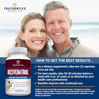 TRUTHENTICS Resveratrol Supplement 1200mg - Japanese Knotweed Capsules - High Potency Trans Resveratrol Nutritional Supplements for Healthy Aging, Vibrant Skin & Immune Health - 60 Vegan Capsules