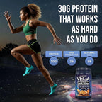 Vega Sport Vegan Protein Powder + Recovery - 30g Plant Based Protein per Serving, Peanut Butter, 19 Servings, 5g BCAAs, Probiotics, NSF Certified, for Shakes & Smoothies, 1.8lbs (Packaging May Vary)