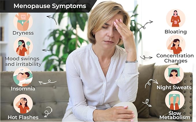 Meno-Support BloatX Organic Menopause Relief: Balances & Supports Hot Flashes, Hormones, Moods Swings, Night Sweats, & Bloating W/Black Cohosh, Red Clover & Dong Quai. Natural Peach Flavor.