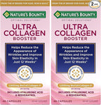 Nature's Bounty Optimal Solutions Ultra Collagen Booster for Healthy-Aging Supplement, Resveratrol, Hyaluronic Acid – Collagen Capsules for Women, 48 Capsules (Pack of 2)
