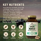 Heart & Soil – 100% Grass Fed & Finished Hair Skin and Nails Supplement from Regenerative Cattle with Cartilage, Liver, & Bone Marrow – 3000mg Beef Organs for Women & Men – Glass Bottle – 180 Capsules