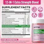 Methylated Multivitamin for Women Gummies, Methyl B Complex Vitamins with D3 Zinc Choline TMG for Energy & Nervous System, Vegan, Sugar Free, 60 Count