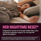 Night Time Fat Burner for Women - Appetite Suppressant for Weight Loss - 60 Count - Herbal Metabolism Booster with Melatonin for Sleep Support - Vegan, Non-GMO Capsules - 2 Month Supply