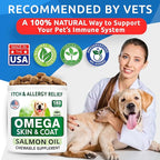 BARK&SPARK Omega 3 for Dogs - 180 Fish Oil Treats for Dog Shedding, Skin Allergy, Itch Relief, Hot Spots Treatment - Joint Health - Skin and Coat Supplement - EPA & DHA Fatty Acids - Alaskan Salmon