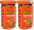 Reese's Filled Pretzels,Peanut Butter Pretzel Nuggets,Crunchy,Ready to Eat,Sweet and Salty Snack,18oz Jar,(Pack of 2)