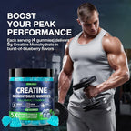 Creatine Gummies for Men & Women - Chewable Creatine Monohydrate Gummies with Taurine & Vitamin B12, 5g Creatine per Serving, Blueberry Flavor, Raspberry-Shaped - 120 Count