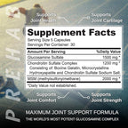 Glucosamine Chondroitin MSM | Premium Joint Support Supplement | Extra Strength 4700mg Max Joint Support | Men & Women | Supports Joint Health & Cartilage, Joint Comfort, Strength and Flexibility