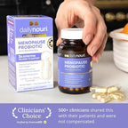 Daily Nouri Menopause Probiotics for Women | Hormonal Balance, Hot Flashes, Night Sweats & Gut Health | 3 Clinically Studied Strains + Resveratrol & Omega | 30-Day Supply