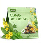 Herblight Mullein Leaf Tea with Monk Fruit, Spearmint & Butterfly Pea - Herbal Respiratory Support & Breath Refresh - Naturally Sweet Mullein Tea for Lungs - Caffeine-Free Whole Leaf Blend (25 Count)