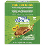 Pure Protein Apple Cinnamon Soft Baked Protein Bars – 12g Protein, 7g Fiber, Whole Grain Breakfast Bars, High Fiber, Individually Wrapped Protein Snacks for On-the-Go – 10 Count