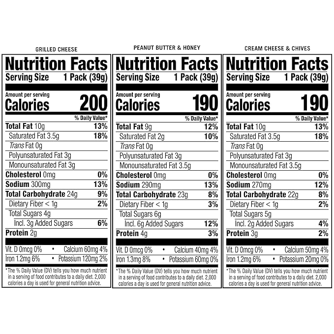 Lance Sandwich Crackers, Captain's Wafers, Variety Pack, 10 Individual Packs, 6 Sandwiches Each