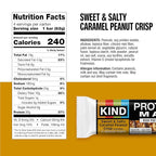 KIND Protein MAX Sweet & Salty Caramel Peanut Crisp Snack Bars, 20g of Protein, Keto Friendly, 1g of Sugar Per Bar, Gluten Free, 4 Count Box