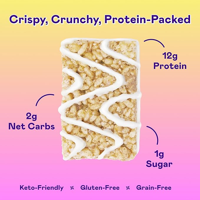 Magic Spoon Treats - 16 High Protein Bars, Marshmallow - High Protein Gluten Free Snack - Sugar & Grain Free Protein Cereal Bar - Low Carb & Keto Friendly - Healthy Snacks for Adults