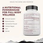 Ancestral Supplements Grass Fed Beef Bone and Marrow Supplement, 3000mg, Skin, Oral Health, and Joint Support Supplement, Promotes Whole-Body Wellness, Non GMO Whole Bone Extract, 180 Capsules