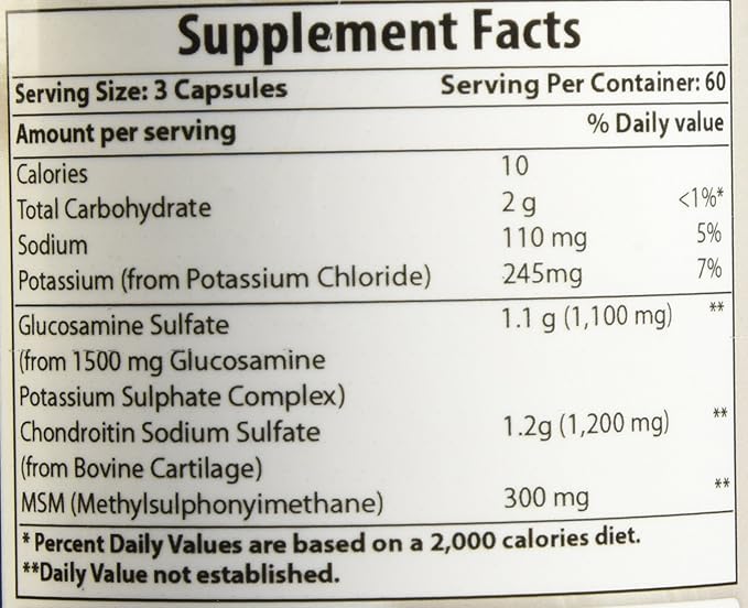 Best Naturals Glucosamine Chondroitin and MSM (Non-GMO) - Promotes Joint Health - 180 Count