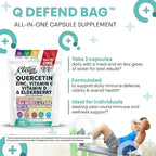 Q Defend Quercetin Supplement with Zinc Vitamin C Vitamin D Elderberry Turmeric Black Pepper Garlic Ginger Sea Moss Lysine Stinging Nettle Reishi Mushroom Immune Support 120 Capsules by Clean Nutra