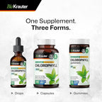 BIO KRAUTER® Chlorophyll Gummies for Body Odor & Detox Support - Vegan Chlorophyll Supplements for Women & Men - Natural internal Deodorant - 90 Detox Gummies, 45 Days of Supply, Apple Flavor, Non-GMO