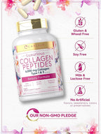 Carlyle Collagen Peptides with Vitamin C | 6000mg | 120 Caplets | Grass Fed Type II & III | Beauty Formula | Non-GMO, Gluten Free Supplement