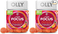 OLLY Laser Focus Gummy, Ginseng, Alpha GPC, B Vitamins, Berry Tangerine Flavor - 36 Count (Pack of 2)