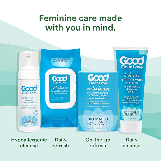 Good Clean Love Ultra Sensitive Foaming pH-Balanced Feminine Wash, Gentle Vaginal Cleanser for Women with Natural Ingredients, Water-Based, Soothing Intimate Feminine Care, 5 Oz (2-Pack)