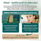 SOENA Retinol Serum for Face – The Best Retinol Form (Retinal) + 7 Active Ingredients = Hyaluronic Acid, Vitamin C, Niacinamide | Anti Aging Wrinkle & Fine Line Treatment – Made in Germany – 1.7 Fl Oz