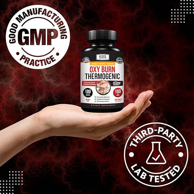 Kaya Naturals Oxy Burn - Thermogenic Herbal Formula for Active Living – Non-GMO & Gluten-Free – 180 Count