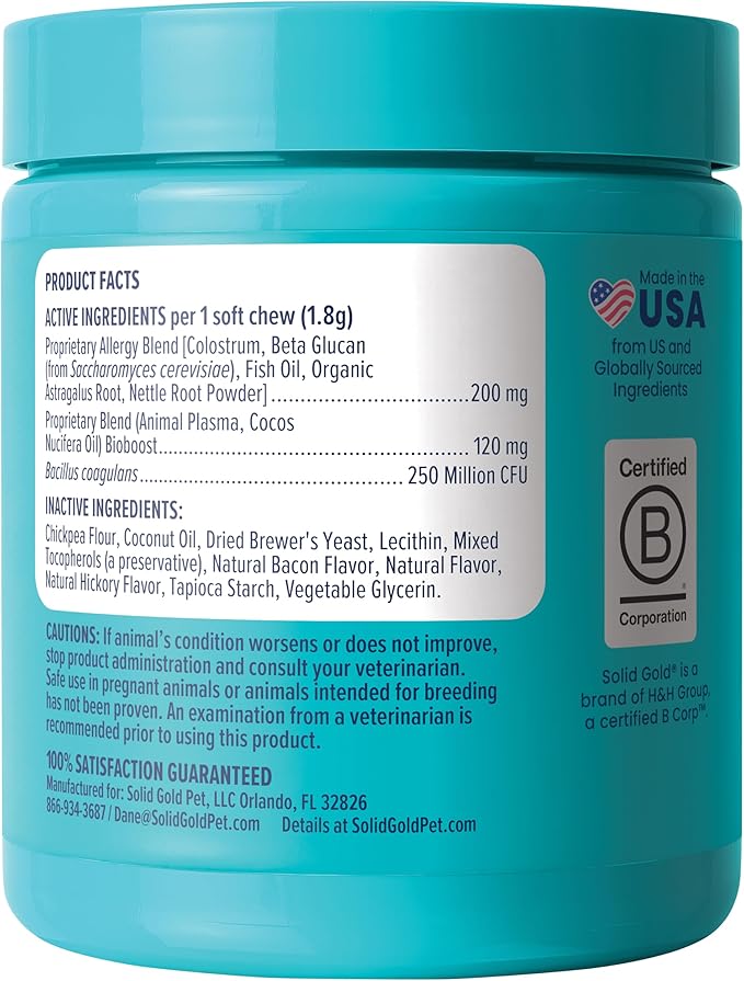 Solid Gold Hip and Joint Supplement for Dogs - Glucosamine Chondroitin MSM for Advanced Joint & Mobility Support - Omega 3 Fish Oil Antioxidant & Immune Health Support