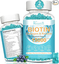 Biotin with Collagen Gummies, Hair Skin and Nails Vitamins Gummies for Hair Growth, Glowing Skin & Strong Nails - Blueberry Flavor, Sugar Free, 120 Count
