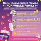 Magnesium Glycinate Gummies for Kids 4+ & Adults, 90 Counts No Melatonin Magnesium Gummies for Sleep & Calm, Sugar Free Vegan with Glycine, L-Theanine, B6, D3, Zinc & Omega 3 - Raspberry Flavor