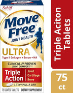 Move Free Type II Collagen, Boron & HA Ultra Triple Action Tablets, Move Free (75 Count in A Bottle) 1 ea (Pack of 3)