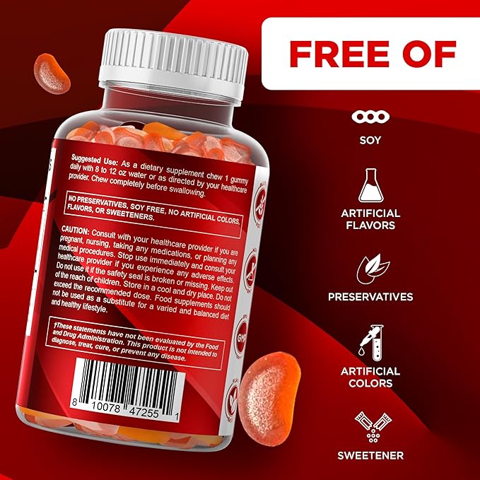 Vitamatic Sugar Free Vitamin A 25000 IU Gummies (Retinyl Palmitate) - Natural Strawberry Flavor - 120 Pectin Based Gummies (2 Bottles)