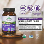 ORGANIC INDIA Peaceful Sleep Herbal Supplement - Deep Sleep Aid for Adults, Natural Herbal Aid Without Melatonin, Supports Circadian Rhythm, USDA Certified Organic, Non-GMO - 90 Capsules