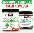 Force Factor ProbioSlim Keto ACV Gummies, Organic Apple Cider Vinegar Gummies with LactoSpore Probiotics & Prebiotics to Support Digestion, Metabolism, & Immune Health, 1 Net Carb, Apple Flavor, 360ct
