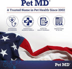 Pet MD Dog Breath Freshener Dental Wipes for Dogs - Tartar and Plaque Remover for Teeth Cleaning - Fresh Apple & Mint Scent Bad Breath Treatment for Dogs - 100 Count