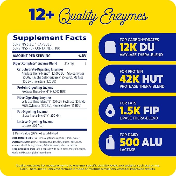 Enzymedica - Digest, Complete Digestive Enzyme Formula, 180 Capsules