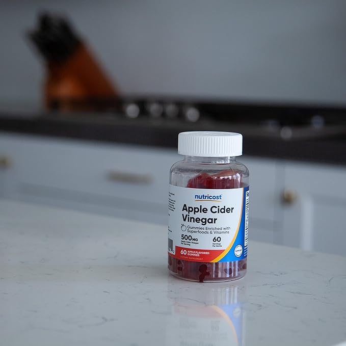Nutricost Apple Cider Vinegar 500mg, 60 Gummies, Apple Flavored - Gluten Free, Non-GMO, No Corn Syrup