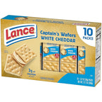 Lance Sandwich Crackers, Captain's Wafers White Cheddar, 10 Individual Packs, 6 Sandwiches Each