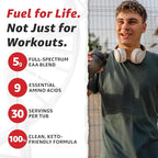 10X Health Amino Acids - 30 Servings of EAA & BCAA Powder, Pre Workout BCAA with Essential Amino Acids Supplement - BCAAs & EAAs for Longevity, Muscle Support, Strength, Energy - Tropical Orange