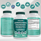 5-in-1 Cortisol Supplement for Women and Men with Ashwagandha for Calmness, Focus, and Adrenal Support Supplements with Shilajit Extract, Magnesium Glycinate, Probiotics (120 ct) (Pack of 1)