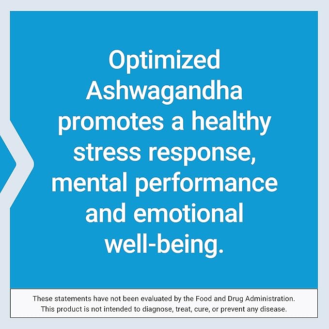 Life Extension Optimized Ashwagandha - Stress Management Supplement for a Healthy Stress Response, Focus, Memory, Stress Relief - Vegetarian, Gluten-Free, Non-GMO, 60 Capsules