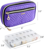 BAGSFY Pill Organizer Case 2 Times a Day- Weekly Medicine Organizer Travel Pill Box with Removable 7 Day Medicine Case Container for Fish Oil, Vitamin, Supplement