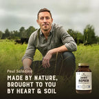 Heart & Soil 100% Grass Fed & Finished Joint Support Supplement from Regenerative Cattle with Trachea, Scapula & Bone Marrow – Supports Joint Strength & Mobility – 3000mg – Glass Bottle – 180 Capsules