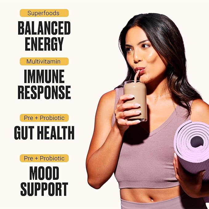 VitaHustle ONE Vegan Cookies & Cream Protein Powder - 20g Plant Protein Meal Replacement with 86+ Superfoods & Greens, Probiotics + No Bloat Digestive Blend - Dairy Free, Gluten Free (15 Servings)